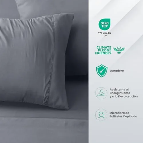 Utopia Bedding ▫️ Conjunto de lençóis de 4 peças 150 x 200 cm, cinzento 4