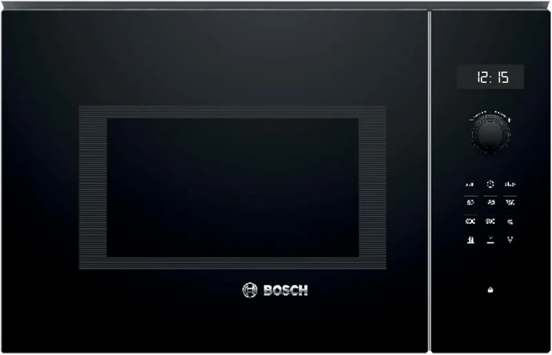 Bosch - Micro-ondas encastrável, 60 cm, 8 programas automáticos, 25 litros, Grill, Preto, BEL554MB0