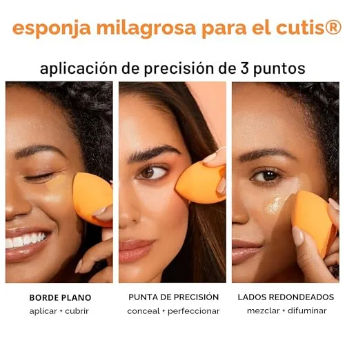 REAL TECHNIQUES ▫️ Miracle Complexion Sponge & Travel - Esponja de aplicação com estojo, laranja 5