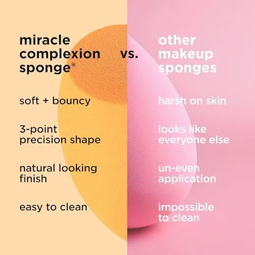 REAL TECHNIQUES ▫️ Miracle Complexion Sponge & Travel - Esponja de aplicação com estojo, laranja 6