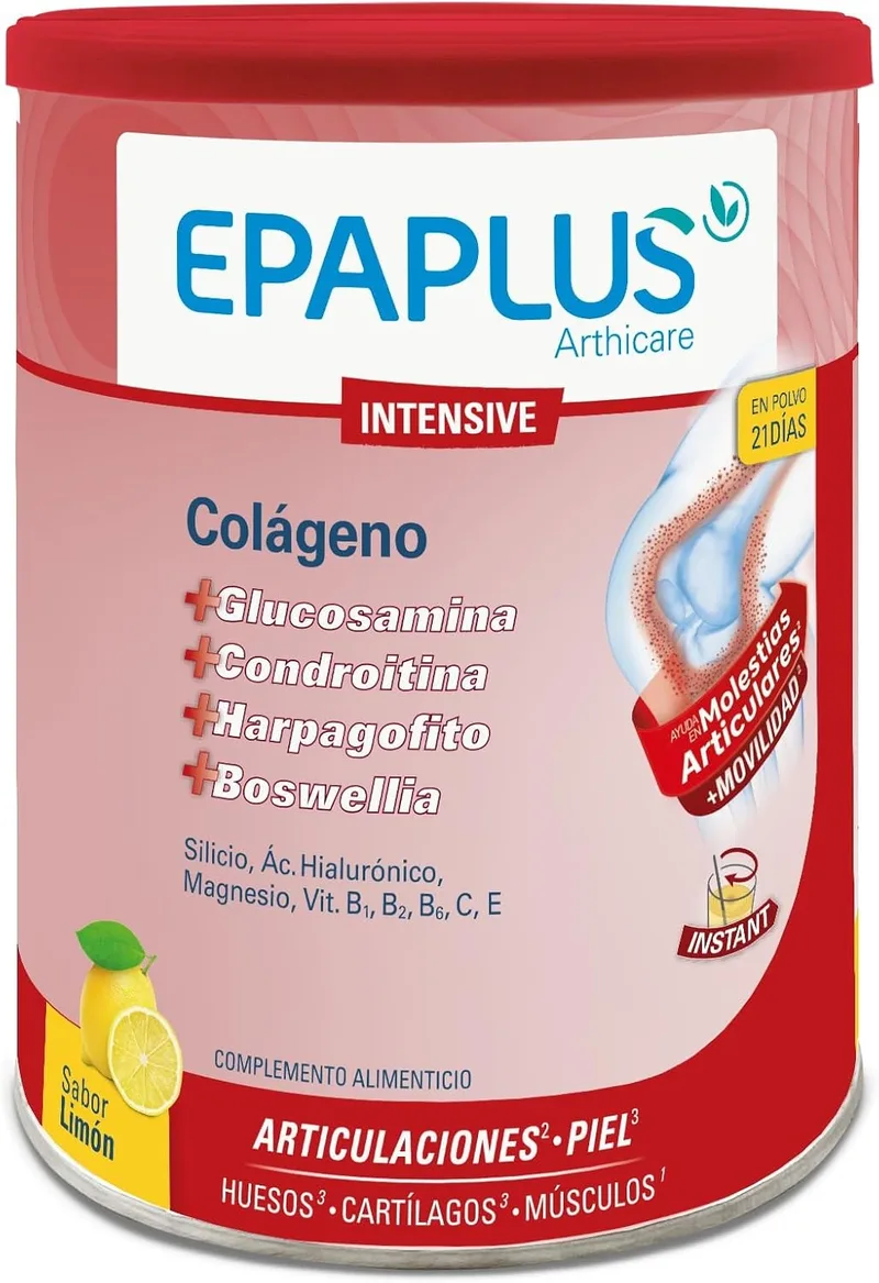 EPAPLUS ▫️ Arthicare | Colagénio Antiox Intensive | Fórmula intensiva com colagénio, glucosamina, condroitina e boswellia | Cuidados das articulações, ossos e músculos | 21 dias | Sabor a limão