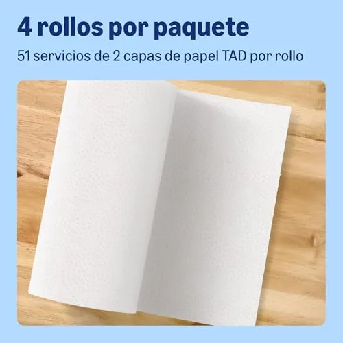 Presto! ▫️ da Amazon: rolo de papel de cozinha TAD ultra absorvente, 32 rolos (8 embalagens de 4), 51 folhas por rolo, (anteriormente «Presto!») 3