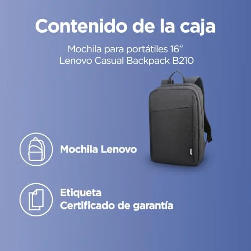 Lenovo ▫️ Mochila B210 para computadores portáteis de 15,6 polegadas, mochila leve e resistente à água, cor preta 6