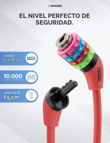 Büchel ▫️ Antirroubo para bicicletas infantis I Colorido e sem chave I Antirroubo para bicicletas com combinação, acessórios para bicicletas infantis, antirroubo para bicicletas infantis 3