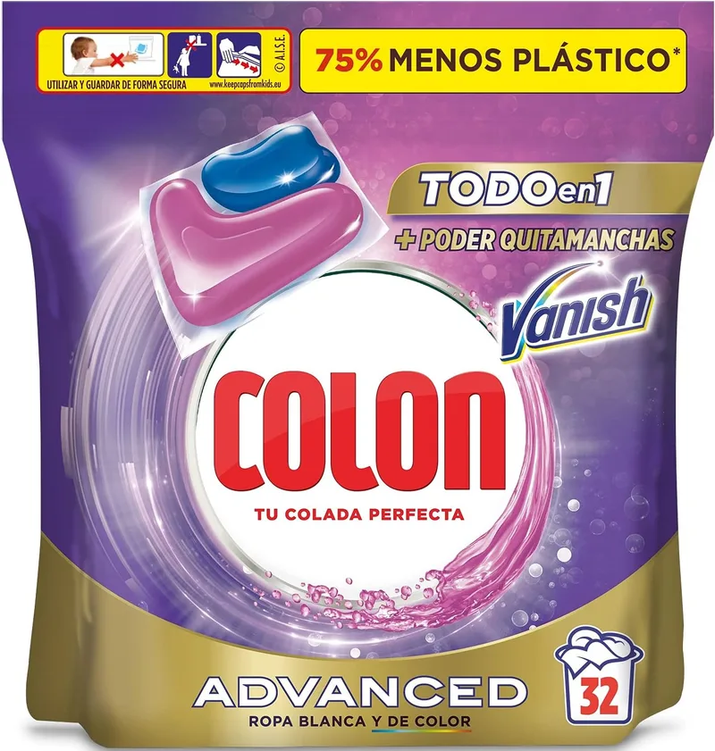 Colon ▫️ Detergente em Cápsulas, Azul, 32 unidades (embalagem de 1),