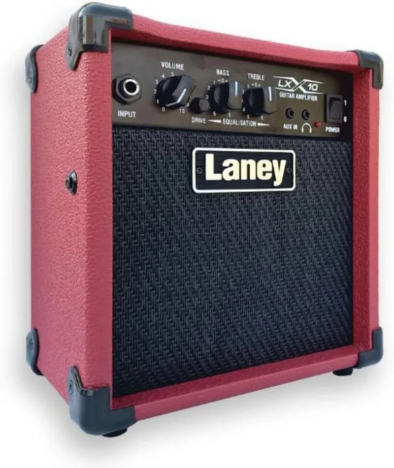 Laney ▫️ Amplificador de potência para guitarra elétrica, vermelho (LX10 RD)