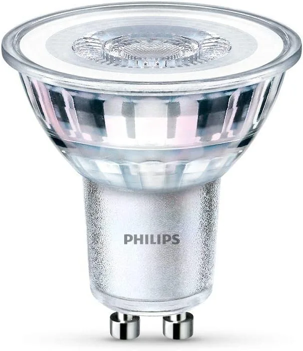 Philips ▫️ Lâmpada LED de cristal de 50 W, GU10, luz branca fria, ângulo de feixe de 36°, não regulável, embalagem de 6 unidades [Classe de eficiência energética F] 2