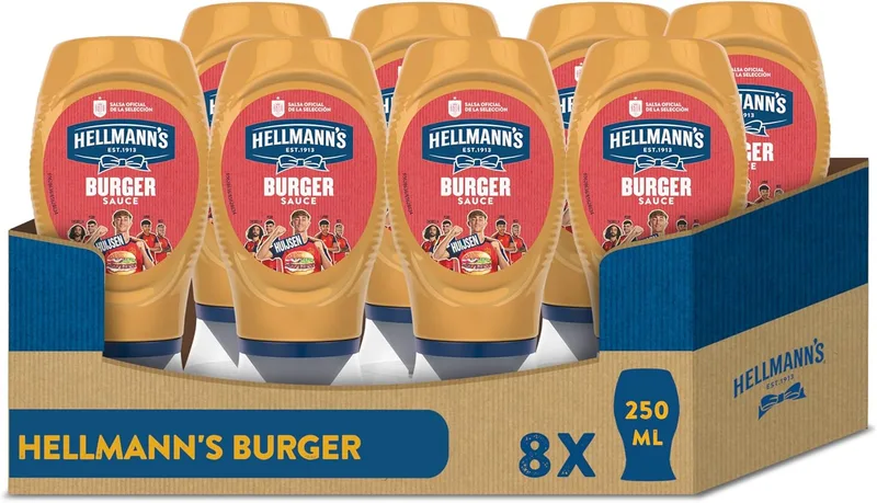 Hellmann's ▫️ Salsa Burger 250 ml - Embalagem de 8 x 250 ml - Total: 2000 ml