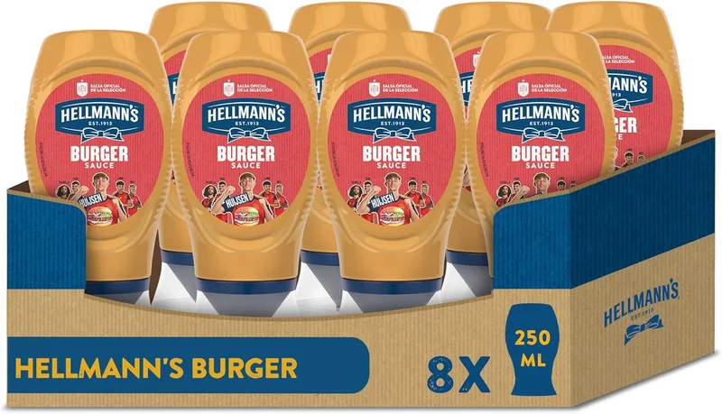 Hellmann's ▫️ Salsa Burger 250 ml - Embalagem de 8 x 250 ml - Total: 2000 ml