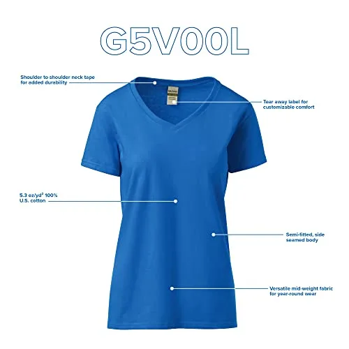 Gildan ▫️ Camisola de algodão pesado com decote em V conjunto de 2 camisolas para mulher 4