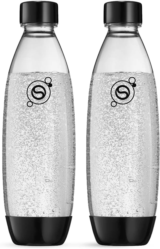 sodastream ▫️ Fuse – 2 garrafas de plástico de 1 L para gaseificar água, preto