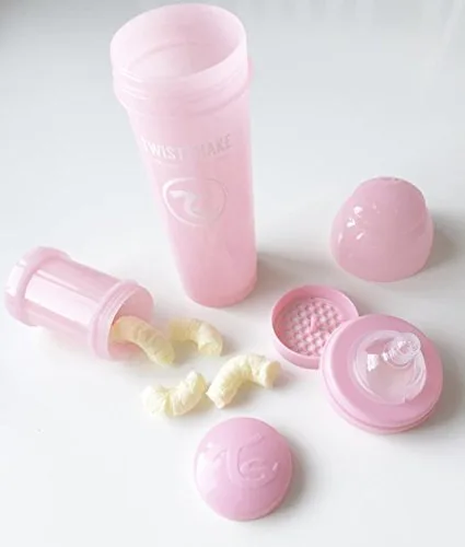 TWISTSHAKE ▫️ Biberão Anticólicos com Recipiente para Leite e Misturador, 330 ml | Tetina de silicone de fluxo rápido com formato de peito | Sem BPA | Para bebés com mais de 4 meses | Cinzento 6