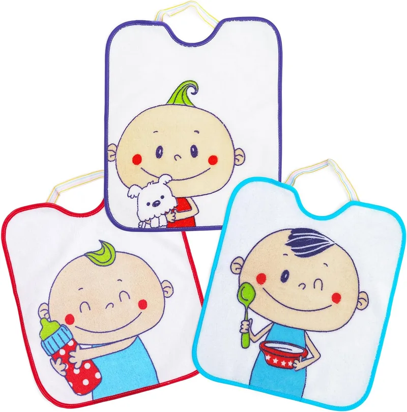 Ti TIN ▫️ Pack de 3 Babetes Impermeáveis para Bebé 31x38 cm, +12 meses