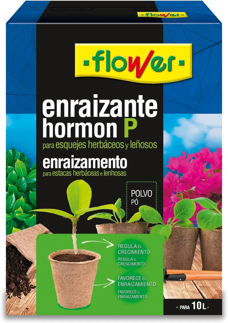 Flower ▫️ Hormona de enraizamento sólida P 50 g | Pó de enraizamento para estacas e transplantes | Com aminoácidos e vitaminas | Estimula o crescimento das raízes | Plantas ornamentais, árvores e árvores de fruto