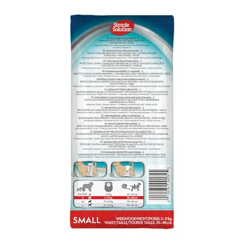 Simple Solution ▫️ Fraldas descartáveis para cães machos, fraldas para cães machos com ajuste superabsorvente à prova de fugas, para micção por excitação, incontinência ou marcação territorial masculina 2