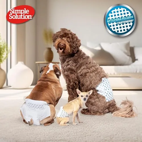 Simple Solution ▫️ Fraldas descartáveis para cães machos, fraldas para cães machos com ajuste superabsorvente à prova de fugas, para micção por excitação, incontinência ou marcação territorial masculina 4