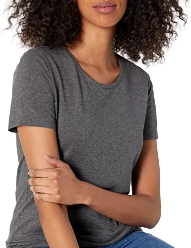 Amazon Essentials ▫️ Camiseta de manga curta com gola redonda e corte reto para mulher, embalagens múltiplas 5