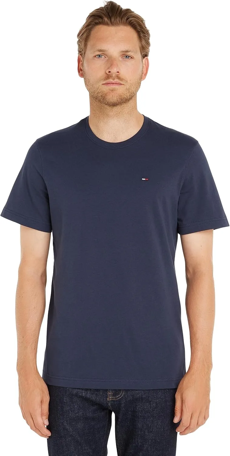 Tommy Jeans ▫️ T-shirt de manga curta para homem, em malha, corte justo