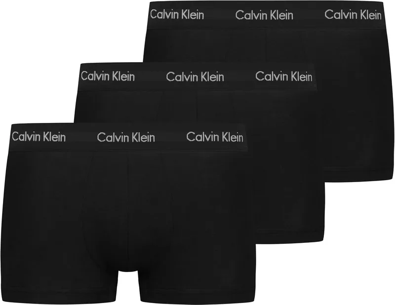 Calvin Klein ▫️ Cuecas boxer para homem, embalagem de 3, Low Rise Trunks, roupa interior