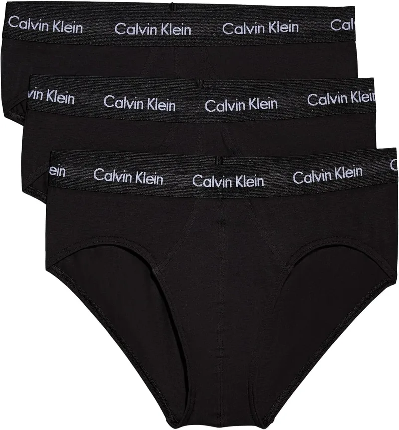 Calvin Klein ▫️ Conjunto de 3 cuecas Hip Brief para homem, em algodão elástico
