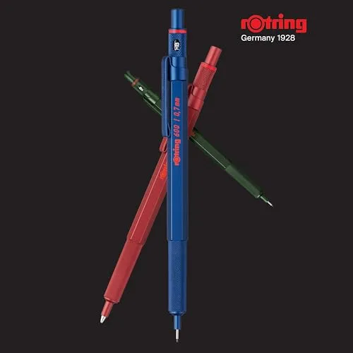 Rotring ▫️ Caneta esferográfica 600 | ponta média | tinta azul | corpo preto | recarregável 5