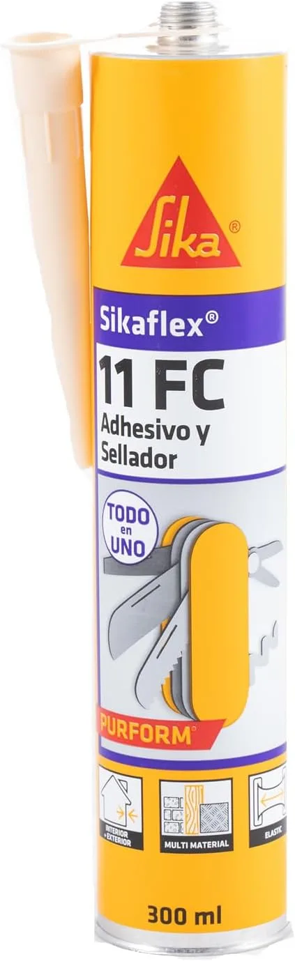 Sikaflex ▫️ SIKA - Massa adesiva multiusos - 11 FC Purform - Bege - 300 ml | Vedação e colagem - Poliuretano para várias superfícies - Interior/exterior - Elevada aderência - Utilização versátil