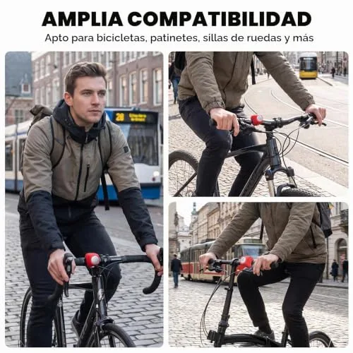 ROCKBROS ▫️ Campainha Eletrónica para Bicicleta Mini E-Bell Impermeável para Patinete e BTT, 3 Sons, Acessório para Ciclismo 4
