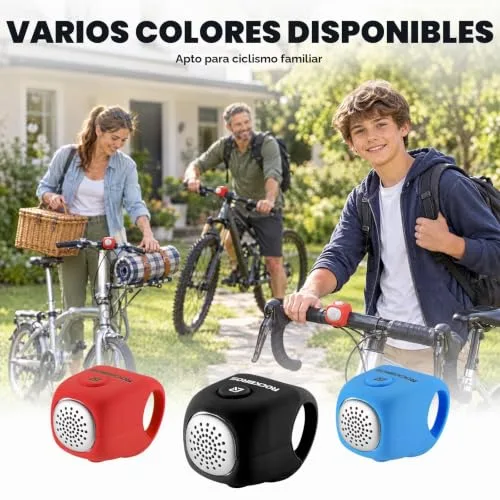 ROCKBROS ▫️ Campainha Eletrónica para Bicicleta Mini E-Bell Impermeável para Patinete e BTT, 3 Sons, Acessório para Ciclismo 6