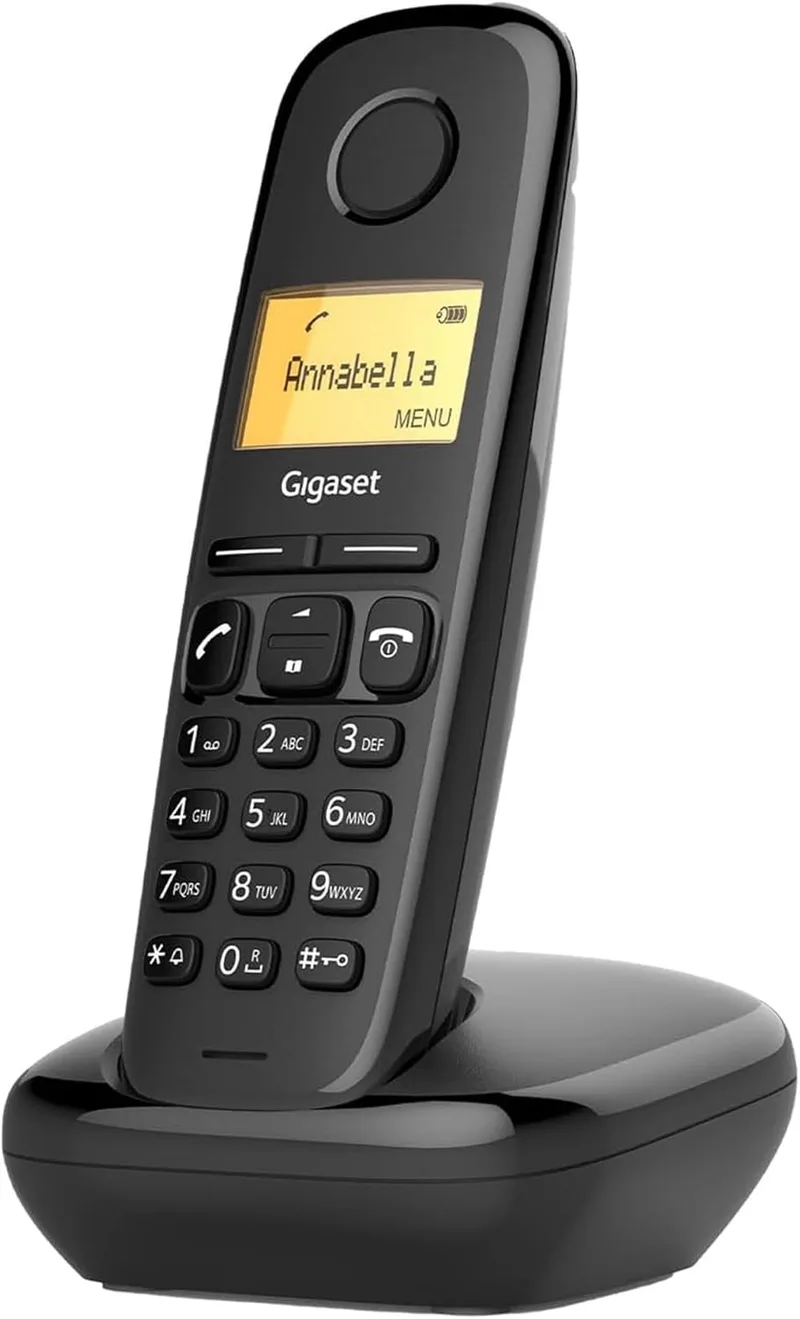 Gigaset ▫️ A170 - Telefone sem fios DECT - Ecrã gráfico iluminado - Fácil de utilizar - Instalação simples, Preto [Versão em inglês] [Versão em inglês].