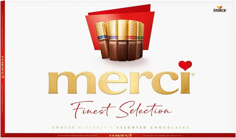 merci ▫️ Finest Selection Grande Variedade - 400 g - Caixa de oferta - Sortido de 8 especialidades de chocolate com e sem recheio - Seleção Premium - Sem glúten e adequado para vegetarianos