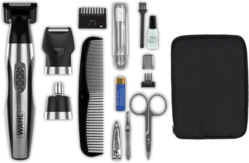 Wahl ▫️ Kit de Viagem Deluxe - Máquina de cortar cabelo com bateria de lítio e kit de higiene pessoal, 1 unidade, 242 g
