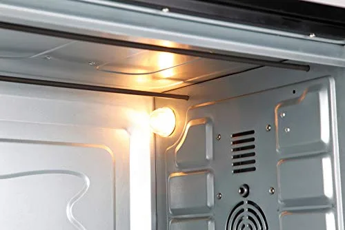 Jata ▫️ HN966 - Forno elétrico de mesa de 66 L com convecção e grelha, 2 200 W, 3 funções, termóstato regulável, temporizador de 60 minutos, luz interior, tabuleiro e grelha 5