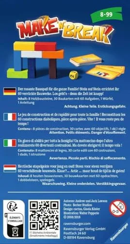 Ravensburger ▫️ 23444 - Make 'n' Break, Jogo de oferta para 2 a 4 jogadores, Jogo infantil a partir dos 8 anos, Formato compacto, Jogo de viagem, Jogo de ação 2
