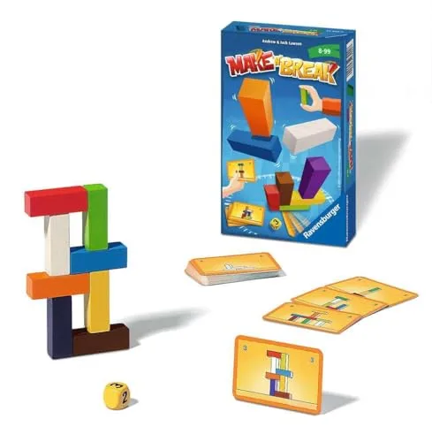 Ravensburger ▫️ 23444 - Make 'n' Break, Jogo de oferta para 2 a 4 jogadores, Jogo infantil a partir dos 8 anos, Formato compacto, Jogo de viagem, Jogo de ação 3