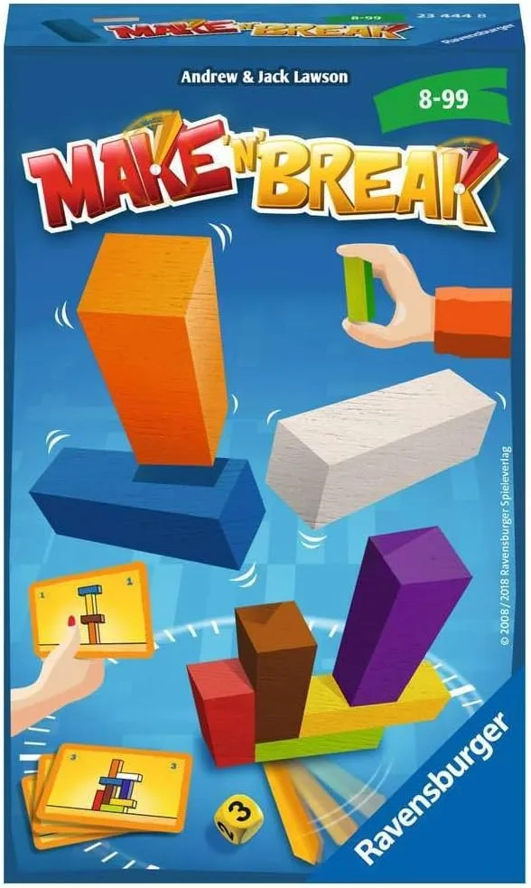 Ravensburger ▫️ 23444 - Make 'n' Break, Jogo de oferta para 2 a 4 jogadores, Jogo infantil a partir dos 8 anos, Formato compacto, Jogo de viagem, Jogo de ação
