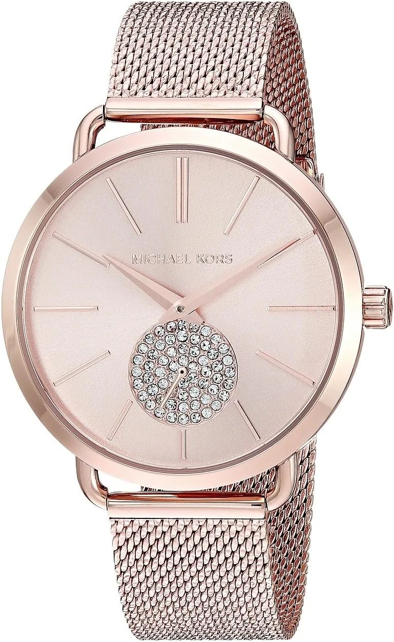 Michael Kors ▫️ Relógio Portia para mulher, movimento de quartzo multifunções com bracelete em aço inoxidável