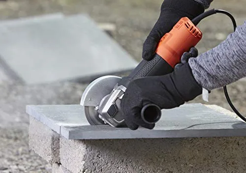 Black+Decker ▫️ Esmeril de 115 mm, 900 W, velocidade de 12 000 RPM, pega lateral com 3 posições, bloqueio do eixo, ajuste da proteção sem chave, proteção contra reinício, alumínio, BEG210 3