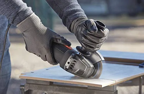 Black+Decker ▫️ Esmeril de 115 mm, 900 W, velocidade de 12 000 RPM, pega lateral com 3 posições, bloqueio do eixo, ajuste da proteção sem chave, proteção contra reinício, alumínio, BEG210 6