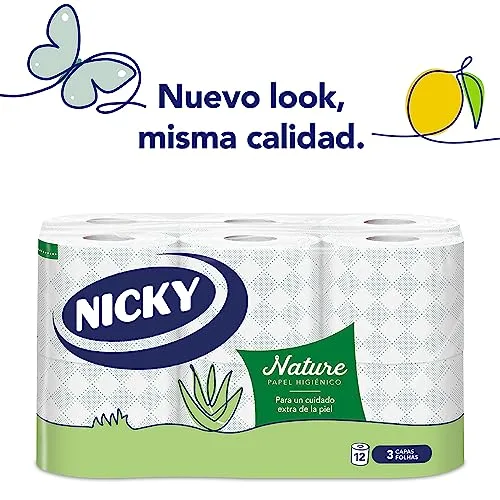 Nicky ▫️ Nature, 12 rolos de papel higiénico, 3 camadas 2