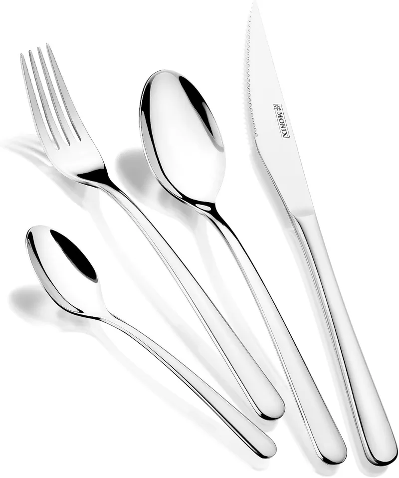 Monix ▫️ Pisa | Conjunto de talheres de 24 peças com faca para carne