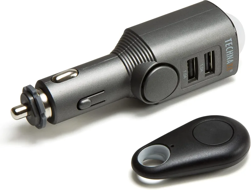 Technaxx ▫️ Germany Sensor de Deteção de Movimento Sistema de Alarme para Automóvel Vigilância do Interior do Automóvel 110dB Sirene Função de Carregamento 2 Portas USB TX-100