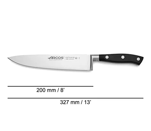 Arcos ▫️ Série Riviera Conjunto de Facas de Cozinha, Lâmina em aço inoxidável forjado Nitrum, Cabo em polioximetileno (POM), Preto 4