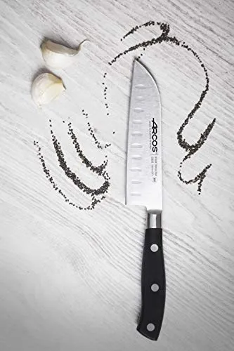 Arcos ▫️ Série Riviera Conjunto de Facas de Cozinha, Lâmina em aço inoxidável forjado Nitrum, Cabo em polioximetileno (POM), Preto 6