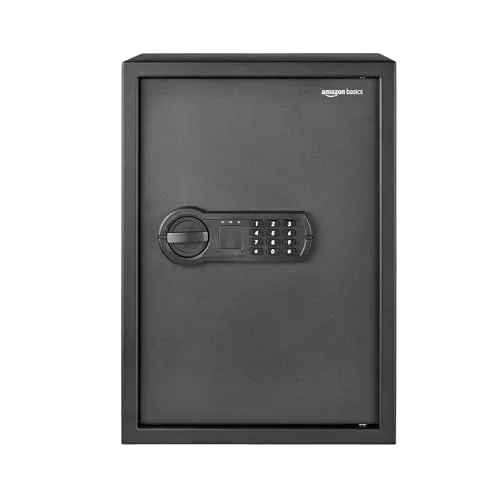 Amazon Basics ▫️ Cofre eletrónico de aço para uso doméstico, com fechadura de teclado digital programável, para joias, dinheiro e objetos de valor, 51 litros, 35 x 33 x 50 cm, preto 2