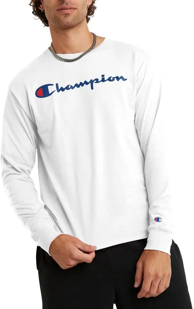 Champion ▫️ Camisola de manga comprida clássica, confortável e macia para homem (tamanho normal ou Big & Tall)