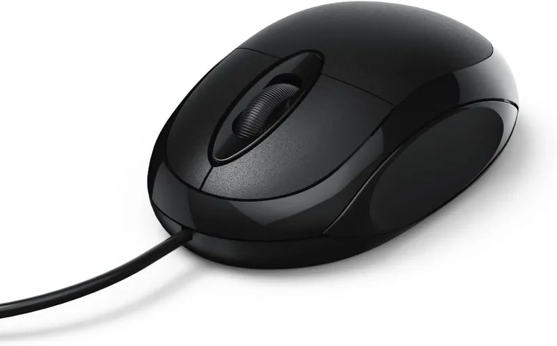 Hama ▫️ Rato ótico USB com cabo para PC e portátil (rato básico, 1000 dpi, design ambidestro, cabo de 1,5 metros) | Preto