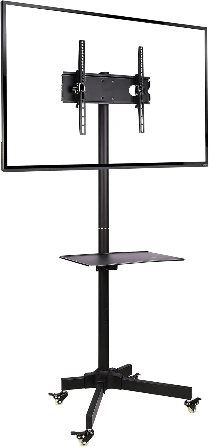 Ergosolid ▫️ Falco-24 - Suporte de chão para TV com rodízios para TVs LED LCD e curvas de 23"-55", capacidade de carga 25 kg, preto