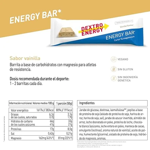 Dextro Energy ▫️ Barra Energética com Sabor a Baunilha - Embalagem Familiar de 24 x 50 g 2