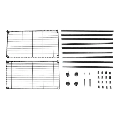 Amazon Basics ▫️ Cabideiro com prateleiras superior e inferior, Preto, 91 x 45,6 x 180,2 cm 4
