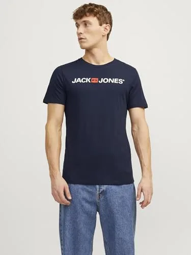 JACK & JONES ▫️ Camisola para homem com logótipo Jjecorp, manga curta, gola redonda, Noos PS, tamanho 3XL 2